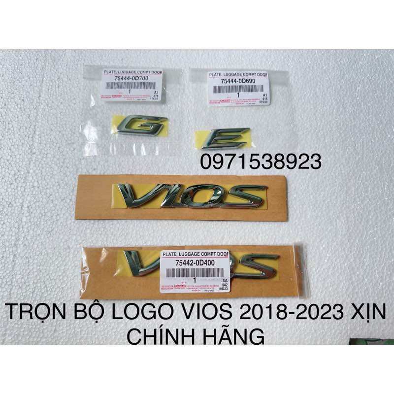 Miếng dán logo chữ vios e g dán xe toyota vios yaris 2018-2023 xịn chính hãng 75444-0d700 75444-0d690 75442-0d400