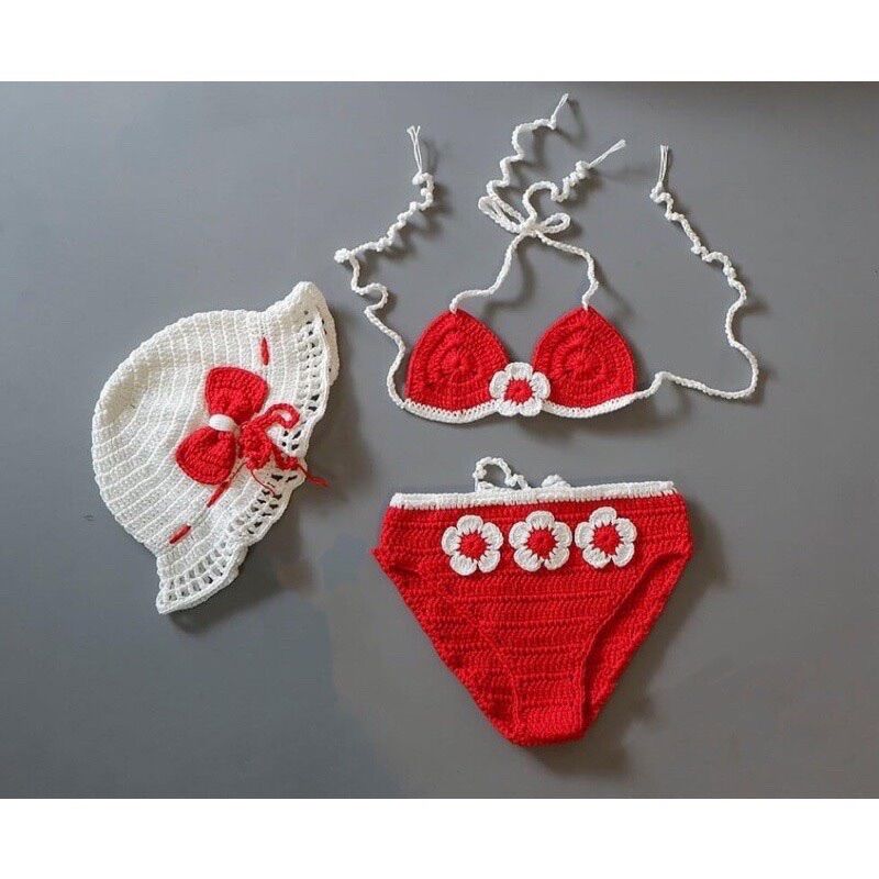 Bikini Kèm Nón Cho Bé Diện Hè |Đồ Bơi Bé Gái