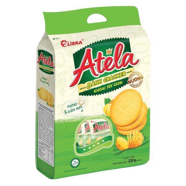 Bánh Cracker Atela Khoai Tây Giòn | Bắp Giòn Libra Túi 228G