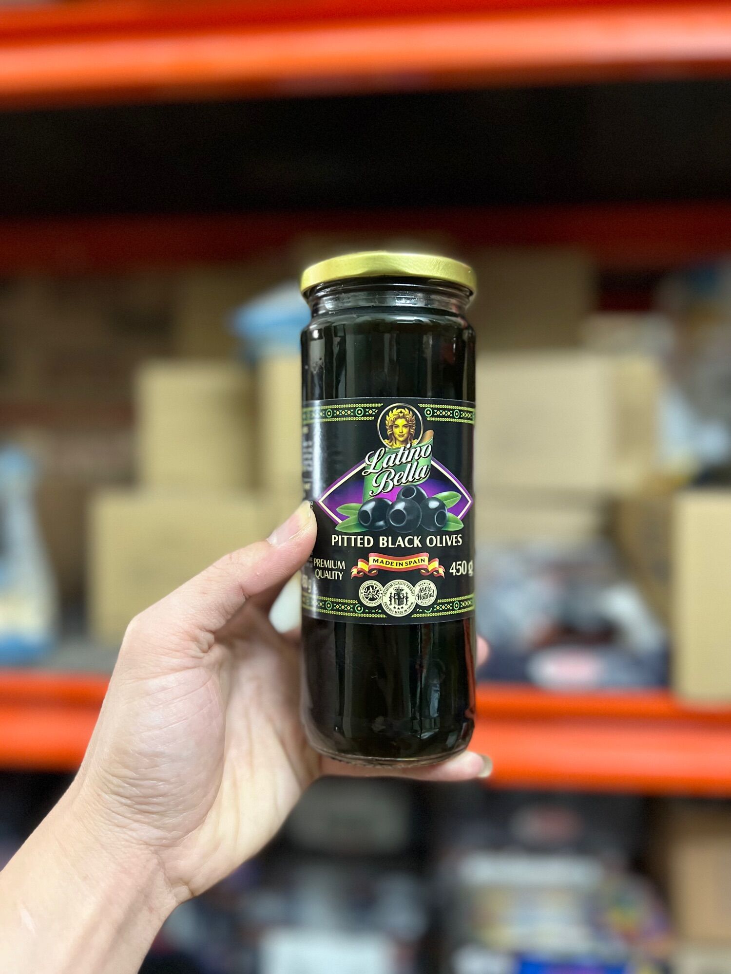 Quả Oliu Xanh, Đen Tách Hạt Ngâm Hiệu Latino Bella 450g