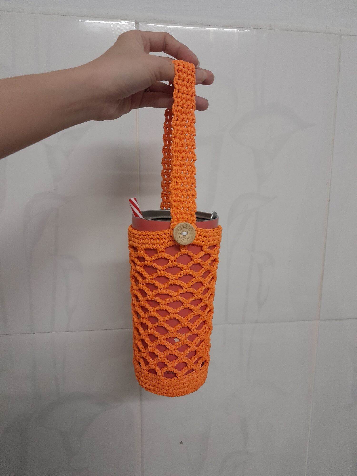 Túi đựng bình giữ nhiệt bằng len handmade
