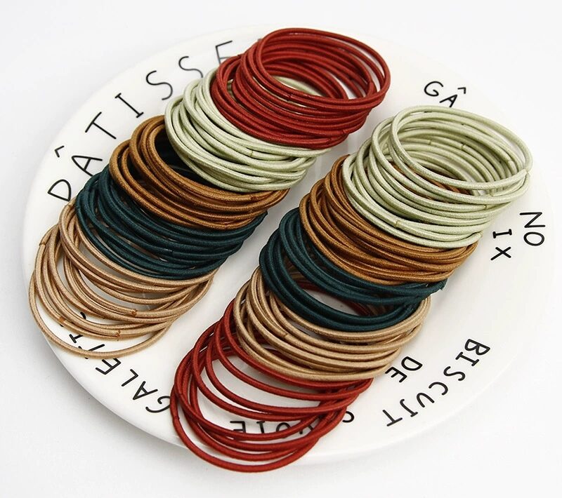 Dây thun cột tóc 50 SỢI bản tròn đơn giản