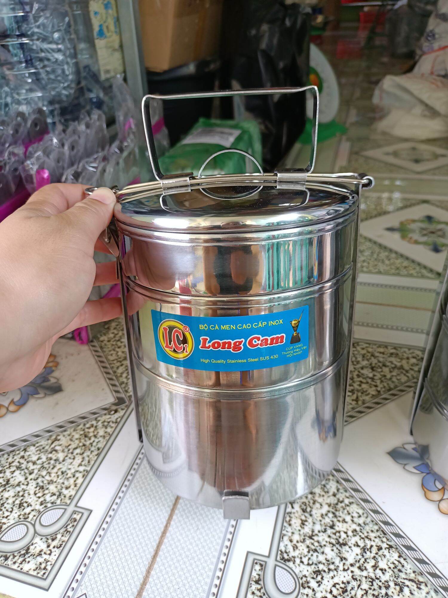 cà mên inox 3 ngăn đk 14cm