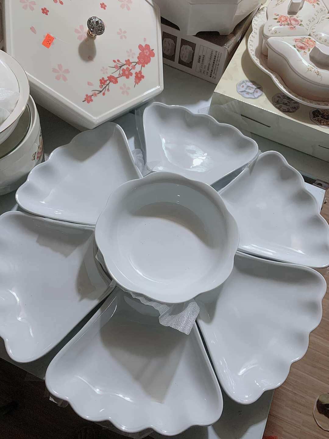 Bộ bát đĩa Hoa Mặt trời sứ Minh Châu