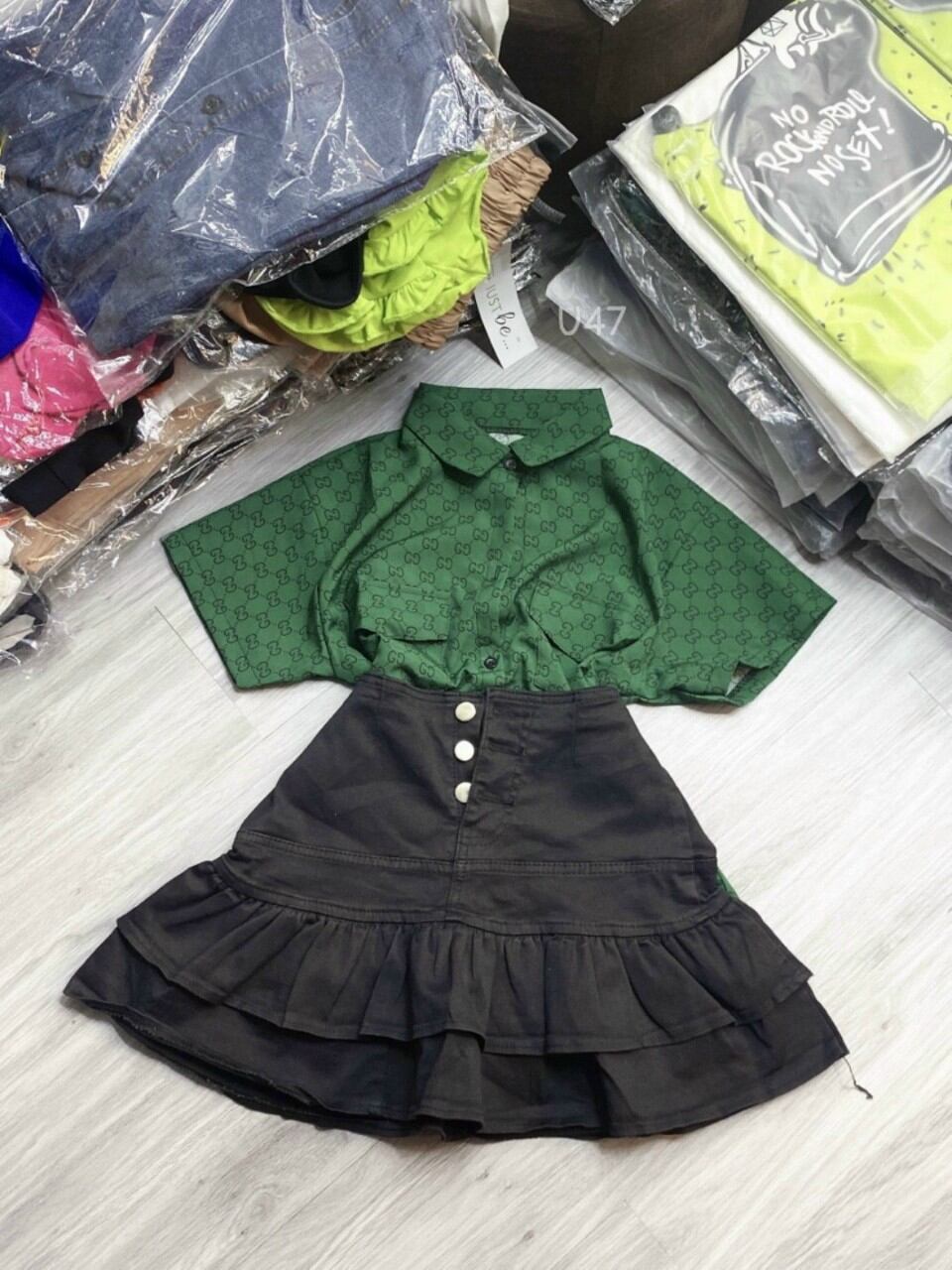 Chân Váy Kaki và Jean 2 Tầng