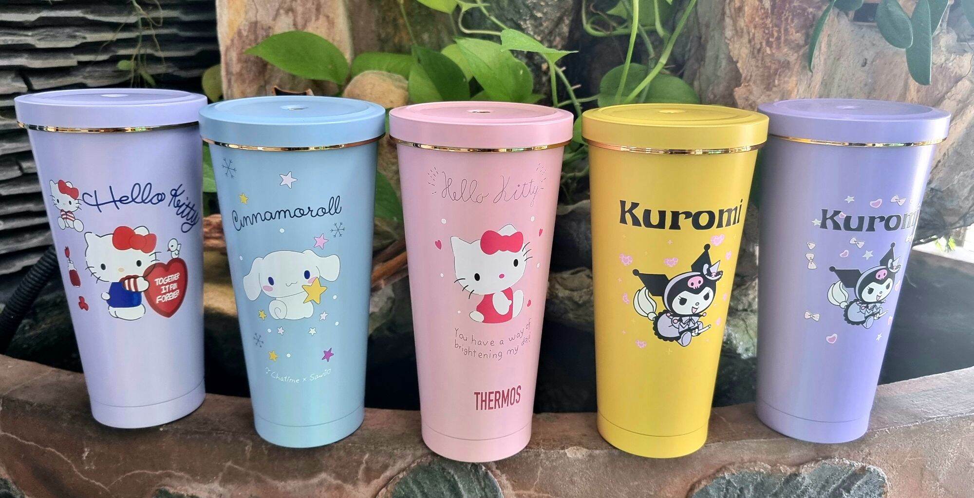 Ly giữ nhiệt Hello Kitty 750ml, mua 1 được 5 (Ly + ống hút+Cọ vệ sinh + nút silicon chống tràn+ nắp đậy ống hút siêu cute)