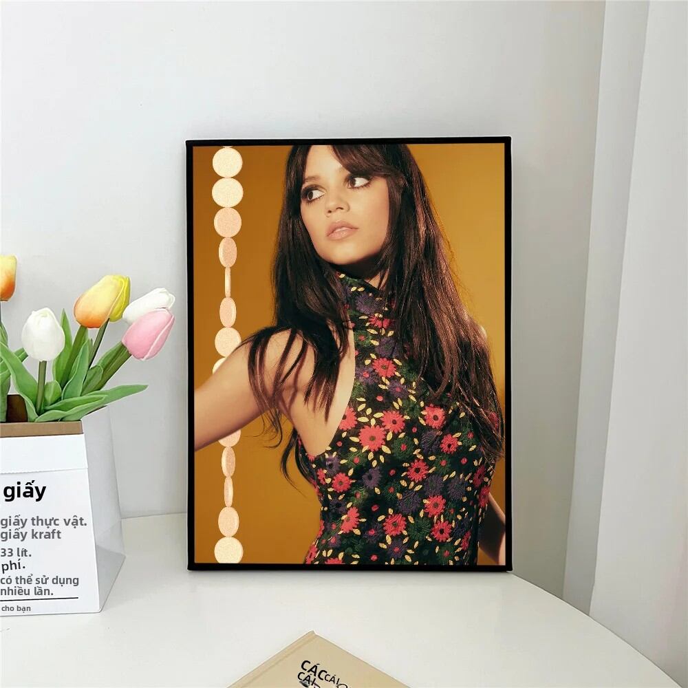1 PC Jenna Ortega Tự Dính Nghệ Thuật Poster Giấy Chống Thấm Nước Miếng Dán Cho Quán Cà Phê Thanh Phò