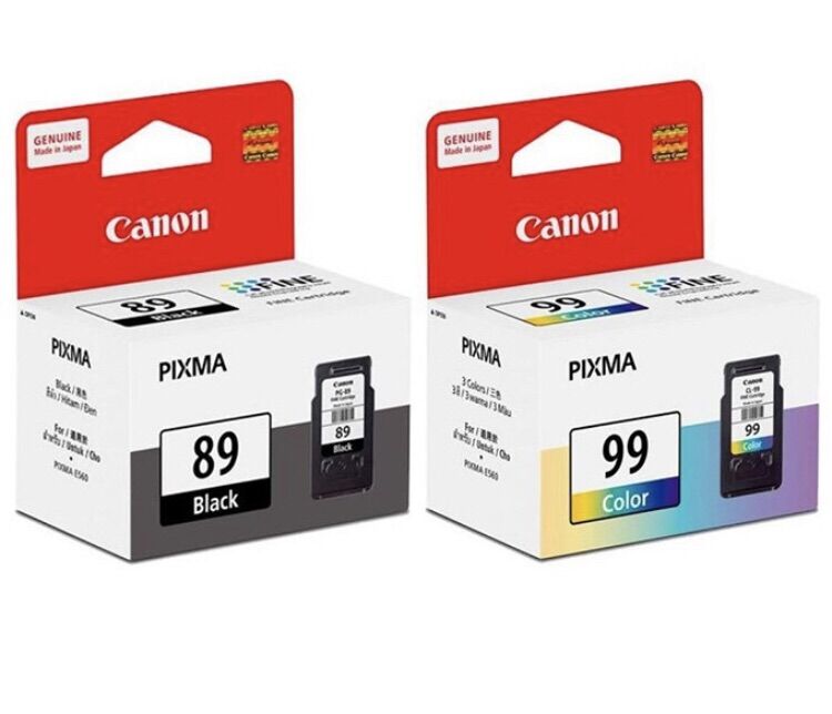 Hộp mực in phun màu canon cl99 màu và đen pg89 đen - hàng - dùng cho máy pixma e560 / e560r