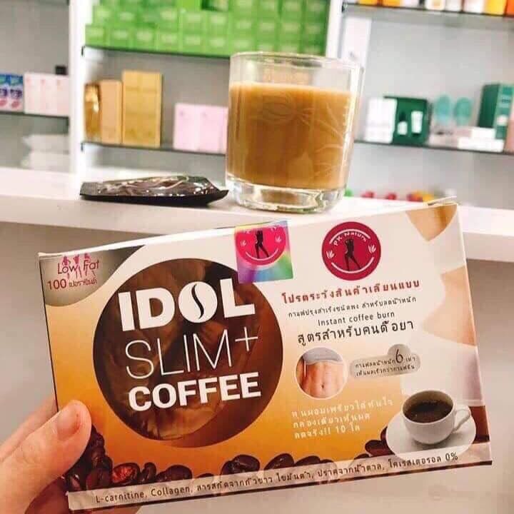 Cà Phê Giảm Cân Idol Slim Coffee Thái Lan X2 Phiên Bản Mới - Hộp 10 Gói.