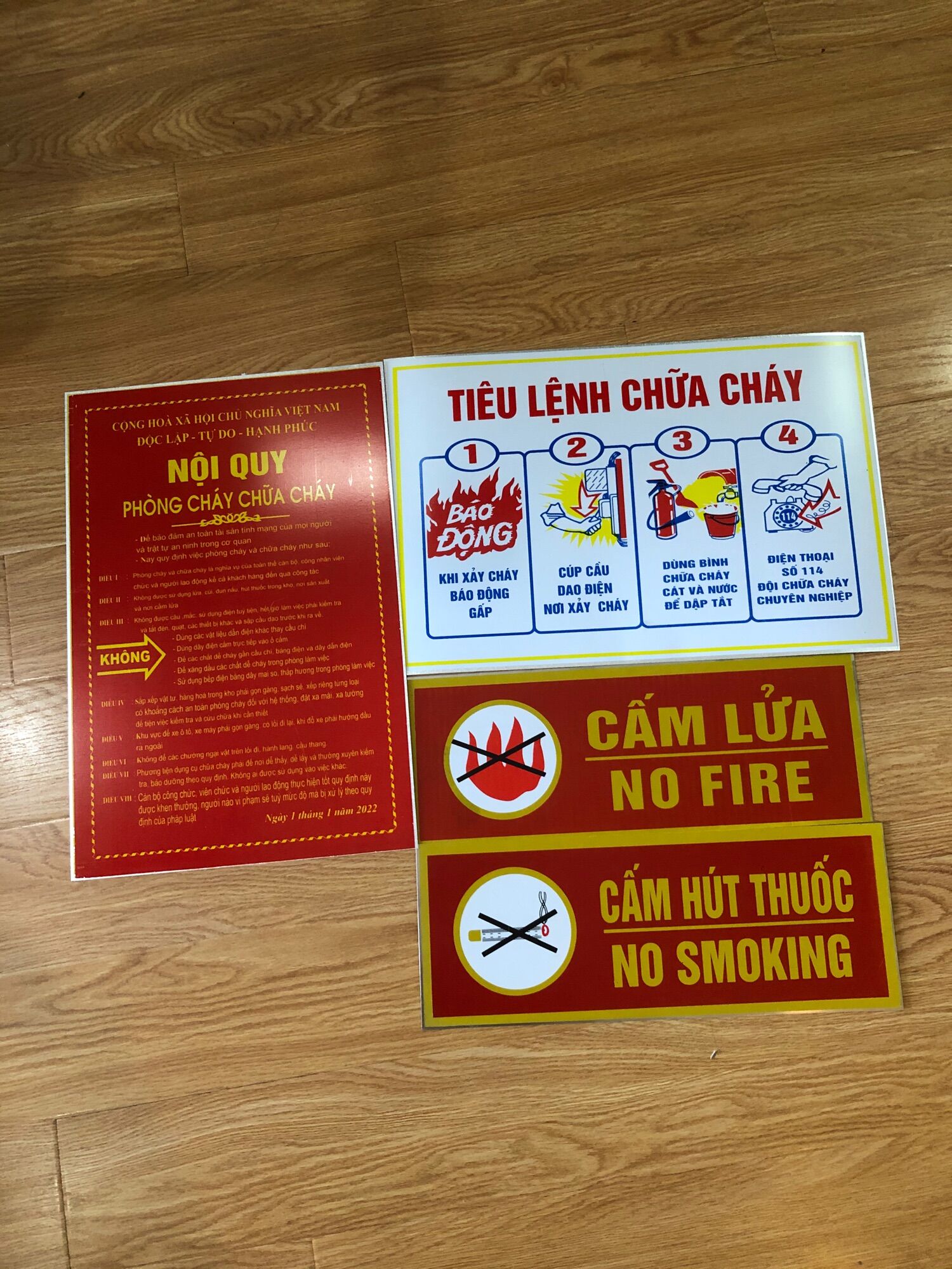 BỘ 4 TẤM NỘI QUY TIÊU LỆNH PCCC
