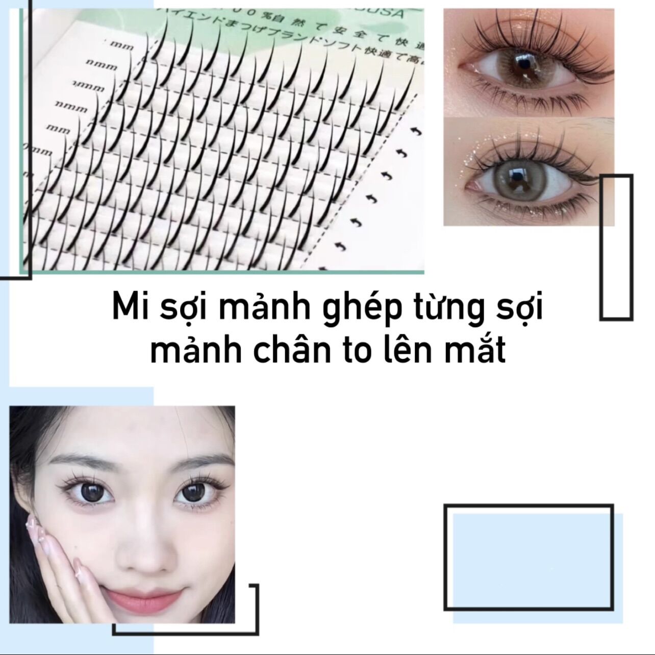 Mi giả nữ gắn theo sợi mảnh ( tặng keo 25k )