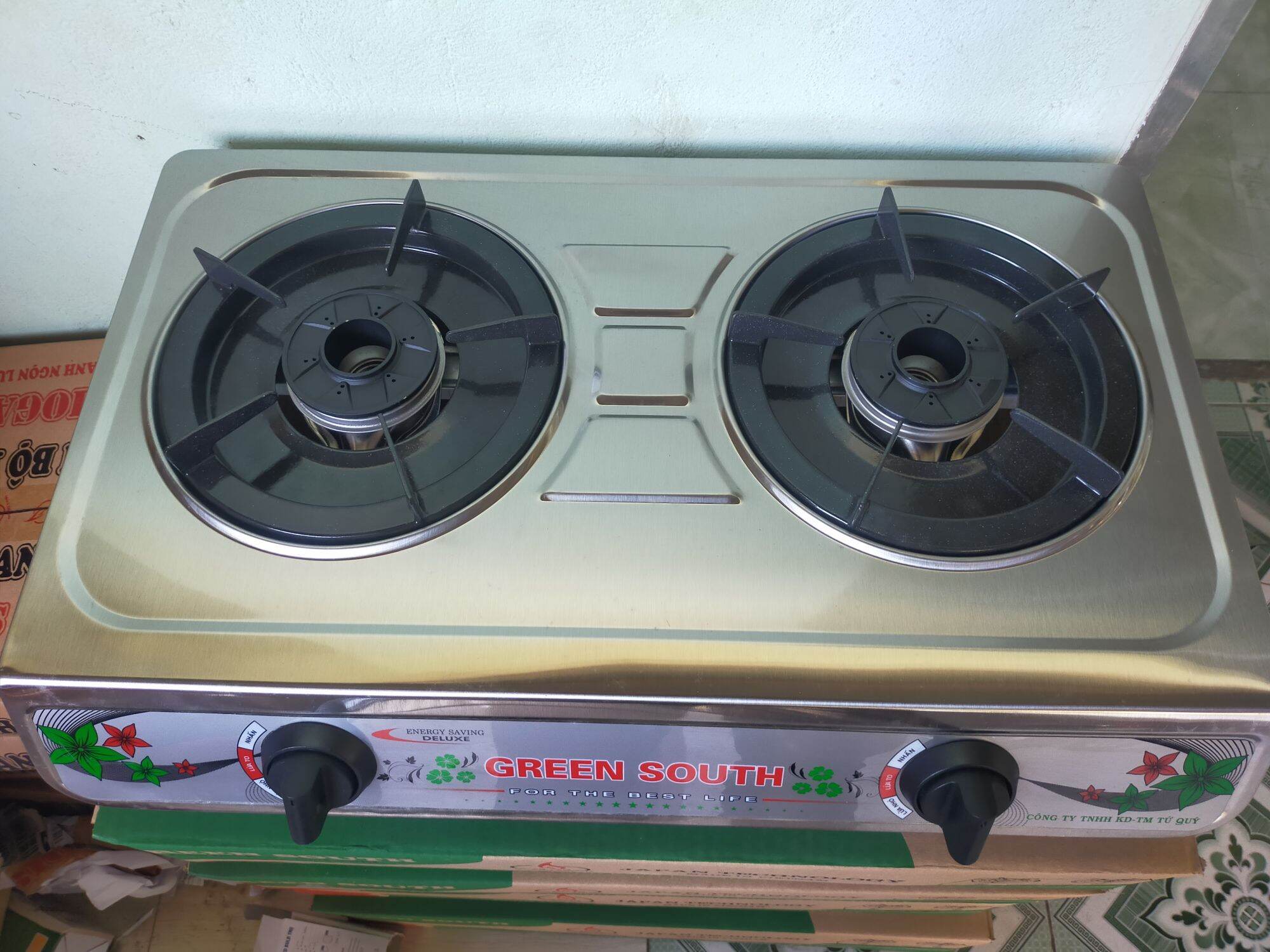 Bếp Gas đôi mặt inox