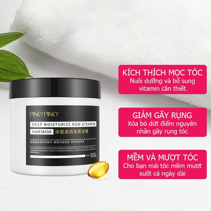Kem ủ tóc thần thánh PINKY PINKY phục hồi tóc mềm tóc
