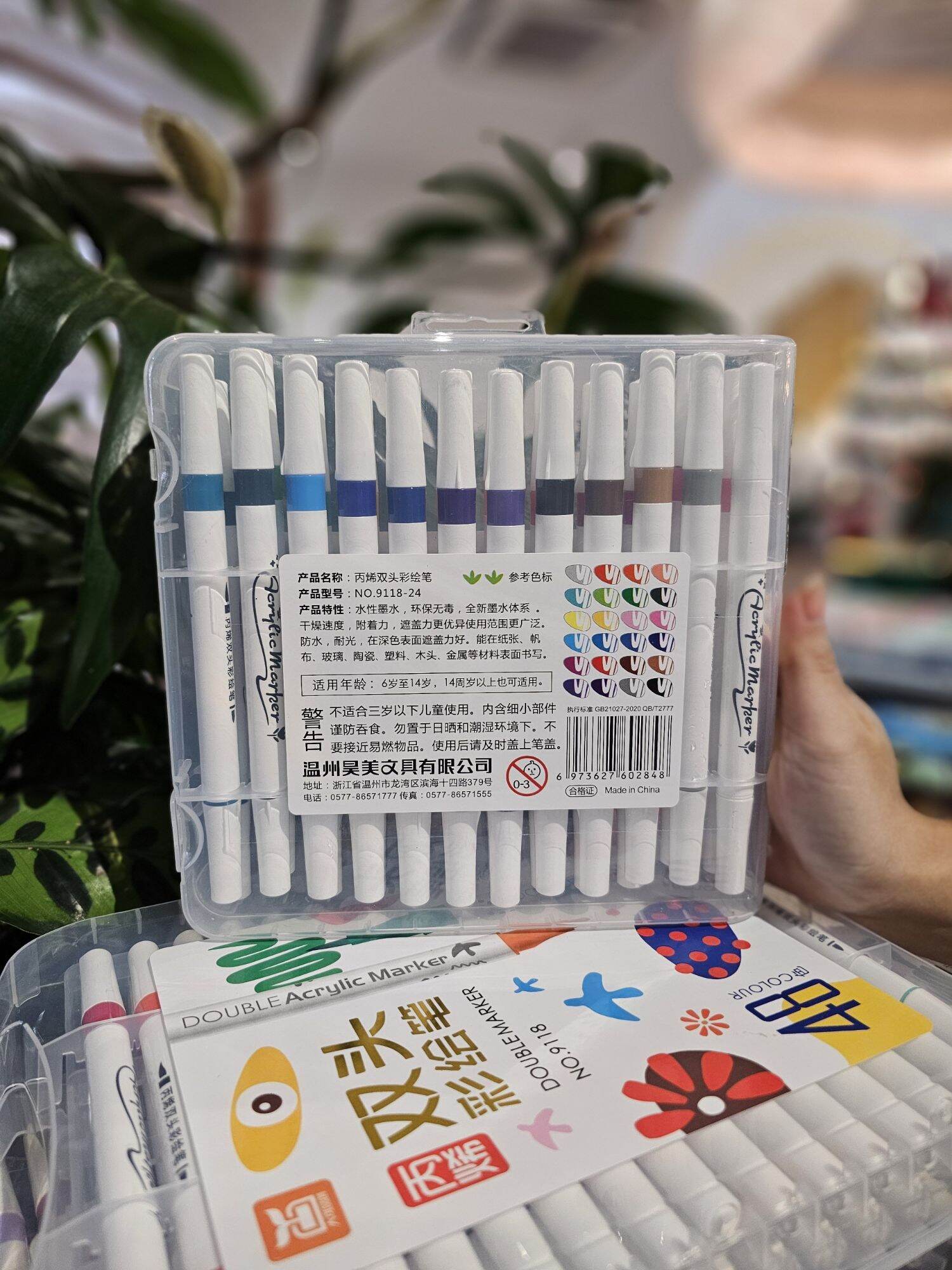 Bút Màu Acrylic Marker  2 đầu 12/24/36/48
