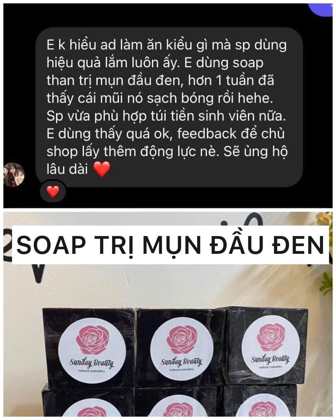 Soap rửa mặt Than tre handmade Sunday Beauty