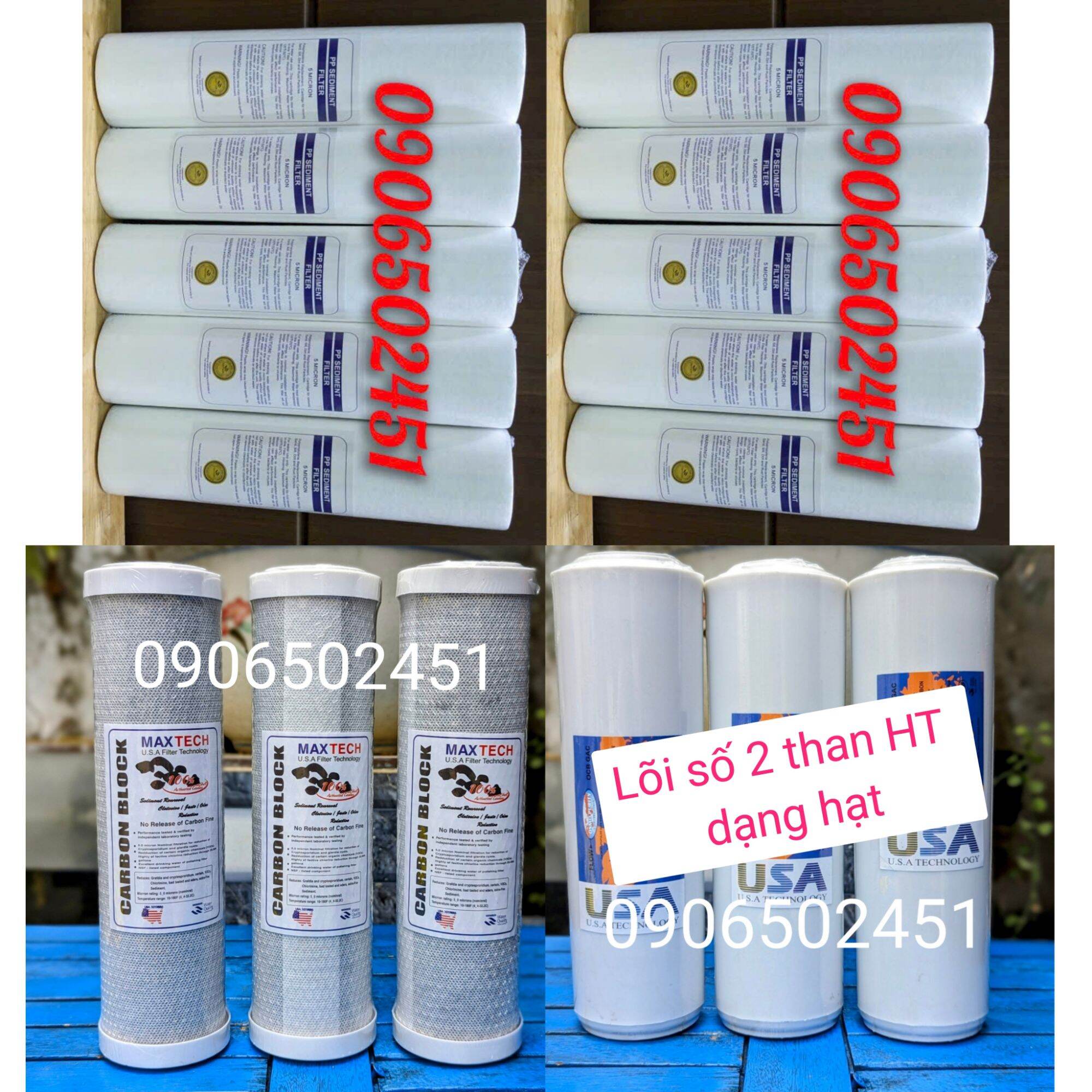[HCM]Bộ 16 lõi lọc nước thông dụng 123 (5 lõi PP 5mic + 5 lõi OCB + 5 lõi CTO) 10 inch dùng cho máy lọc nước RO kangaroo karofi sunhouse....
