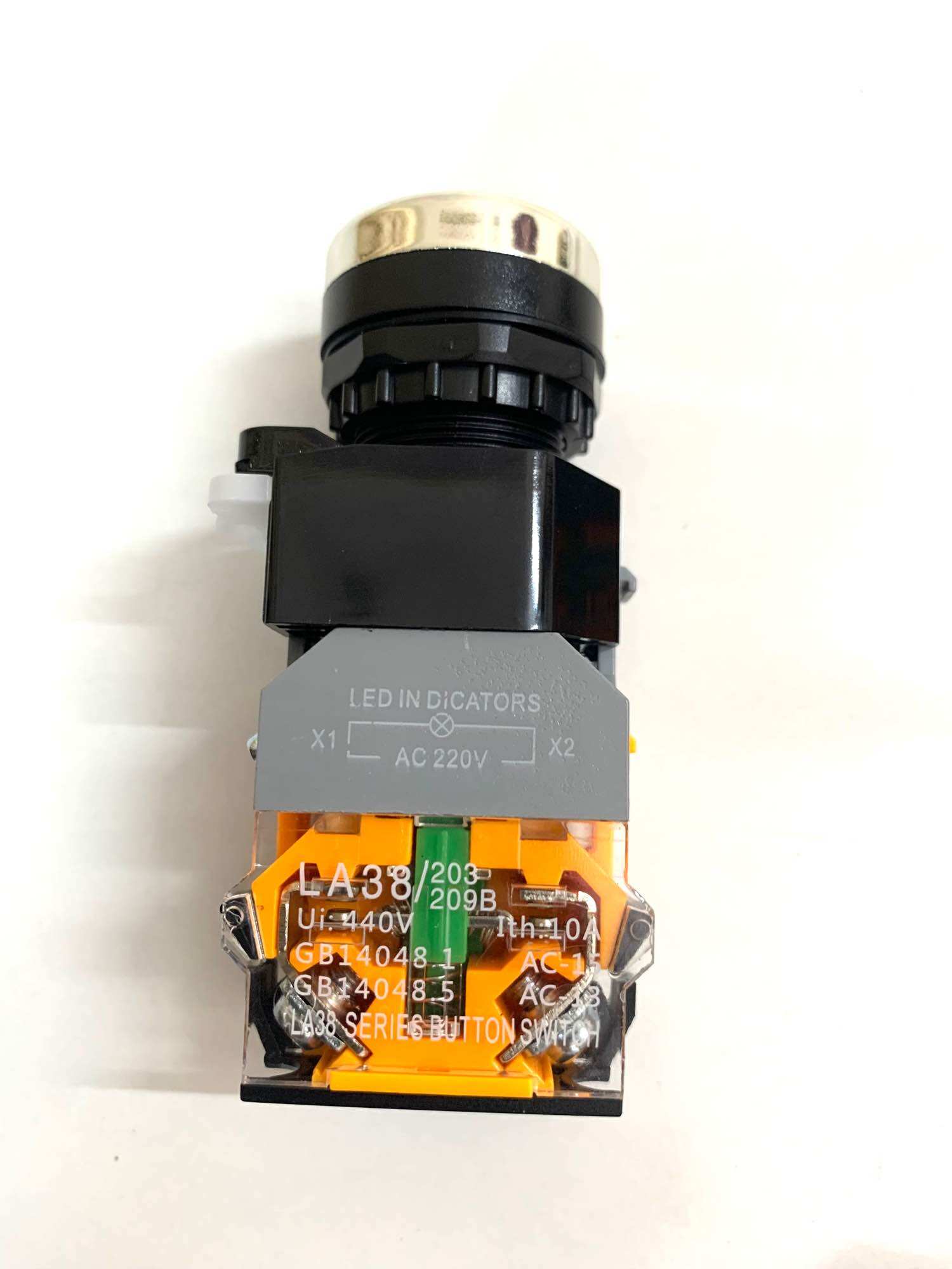 Nút Nhấn LA38-11DN Nhả Có Đèn 10A NO/NC phi 22mm