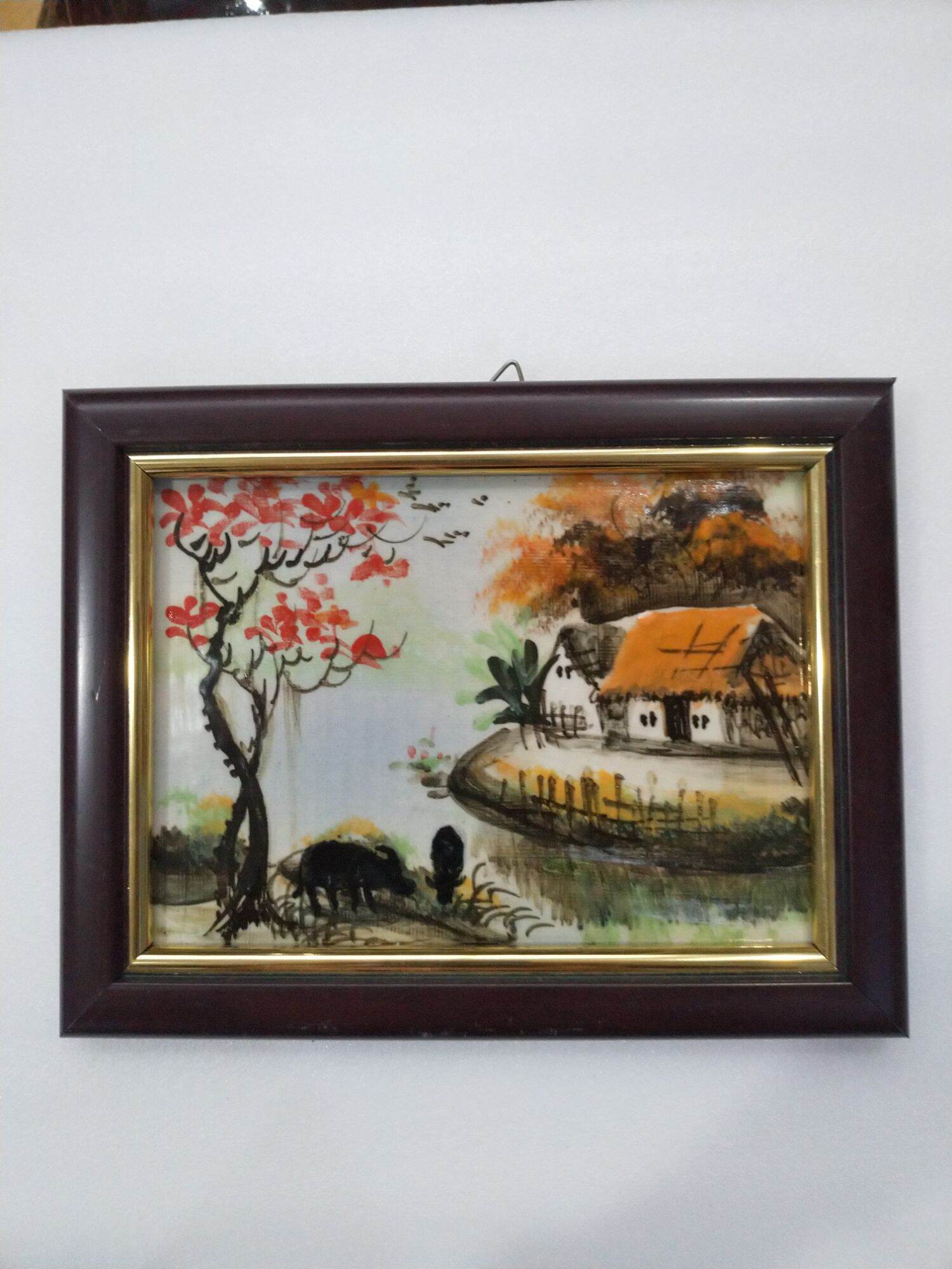 tranh gốm sứ Bát Tràng KT 24 x18