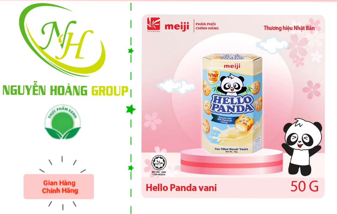 MEIJI - Bánh Hello Panda Strawberry 40g