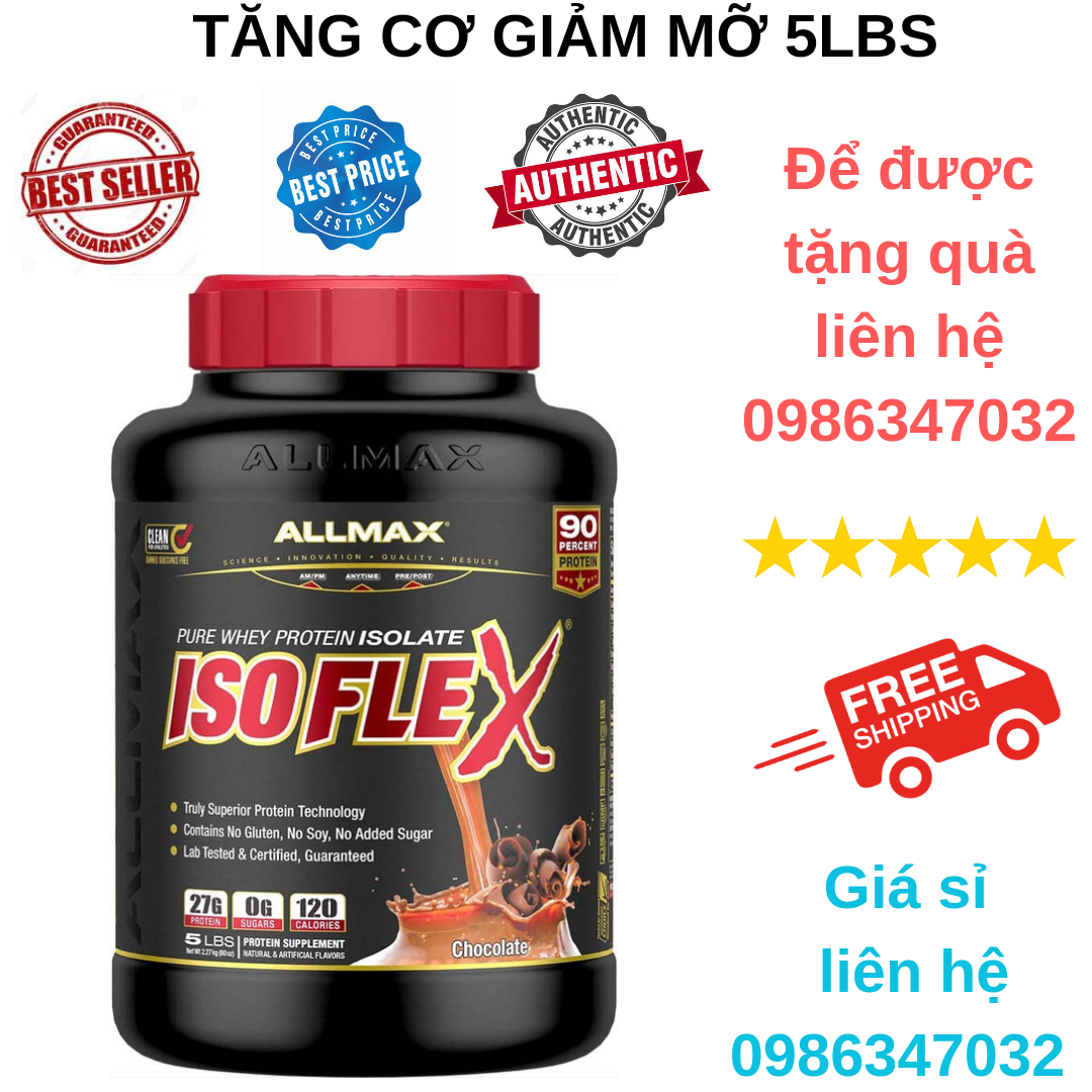 Allmax Isoflex Whey Protein 100% Isolate Tăng Cơ Giảm Mỡ 5lbs