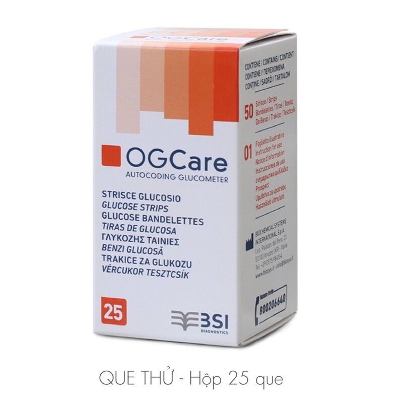 Máy đo đường huyết OGCARE (Tặng 25 que + 50 kim) Bảo Hành Trọn Đời