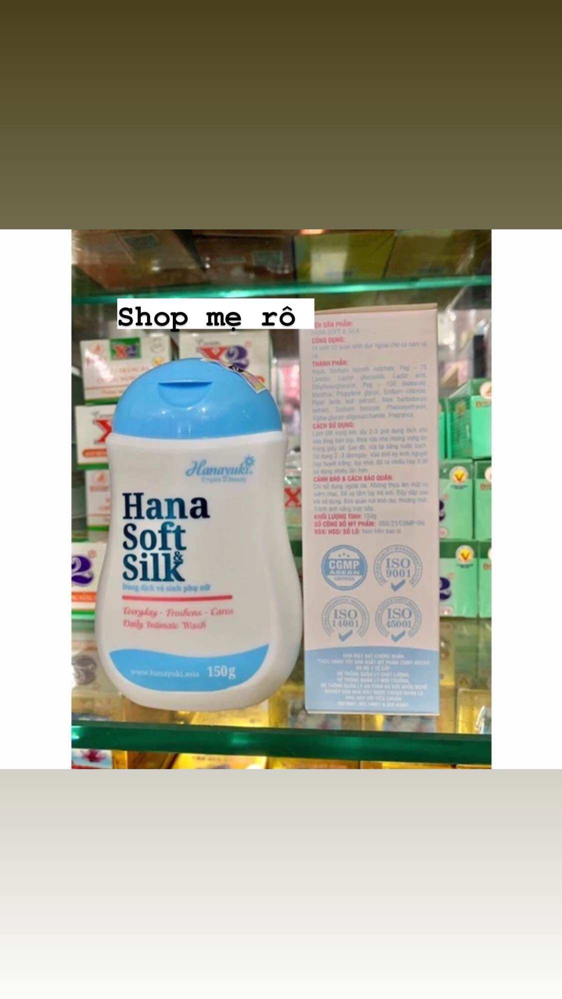 dung dịch hana soft silk chai 150g