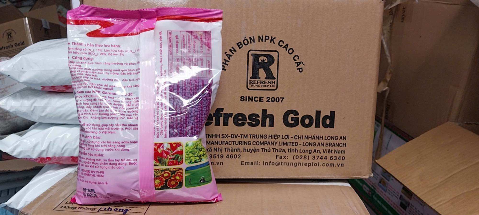 Phân bón NPK 15-5-20 - NPK Refresh Gold 1KG
