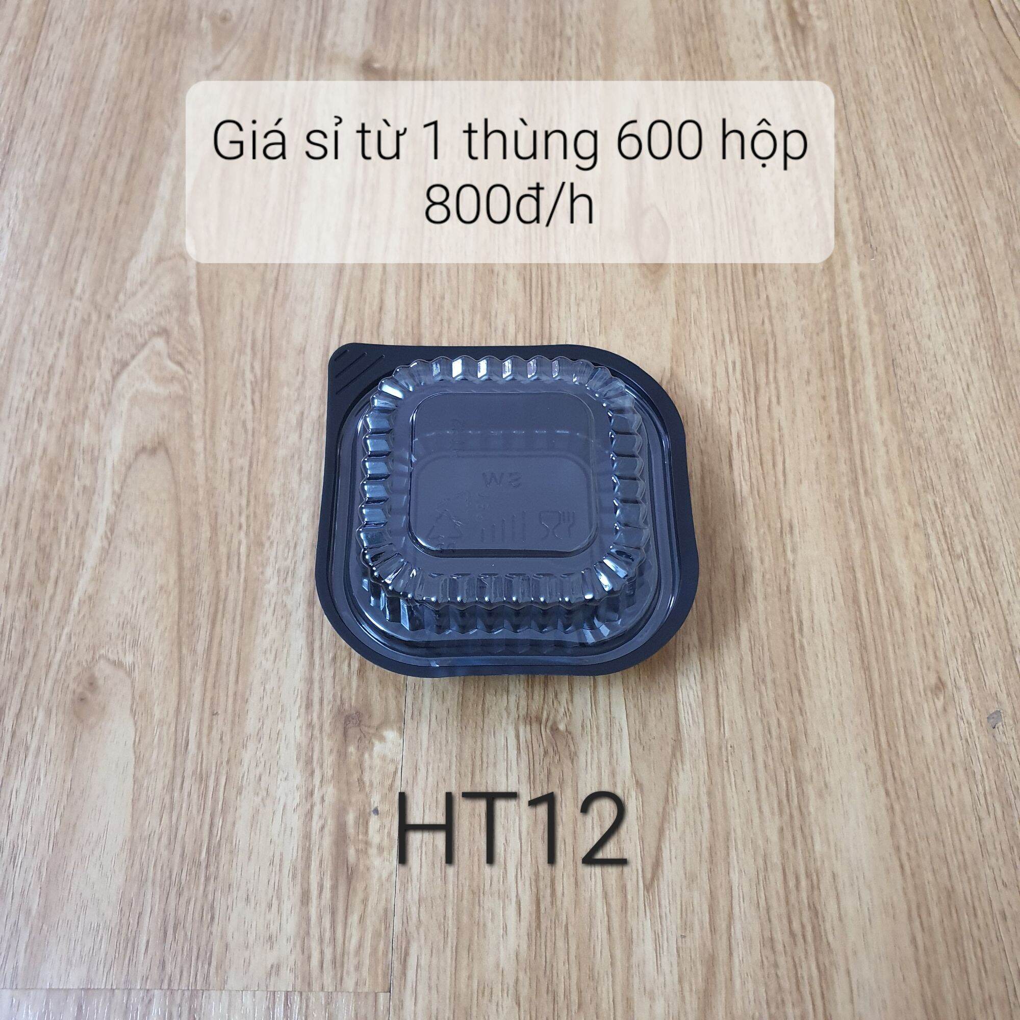 Hộp Nhựa Đế Đen HT12 Dùng 1 Lần (Combo 100 Chiếc)