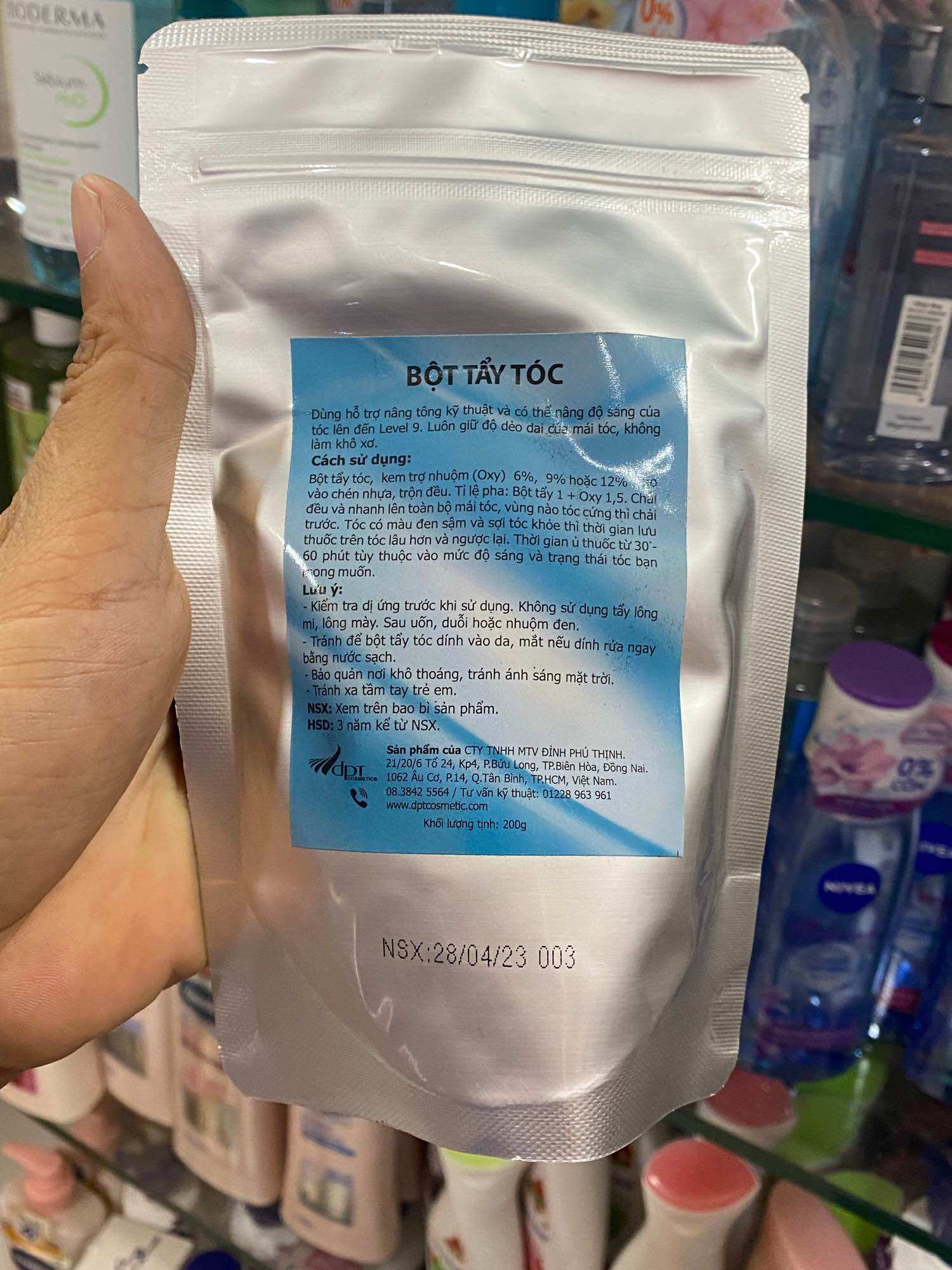 Bột tẩy tóc cao cấp xanh 200g