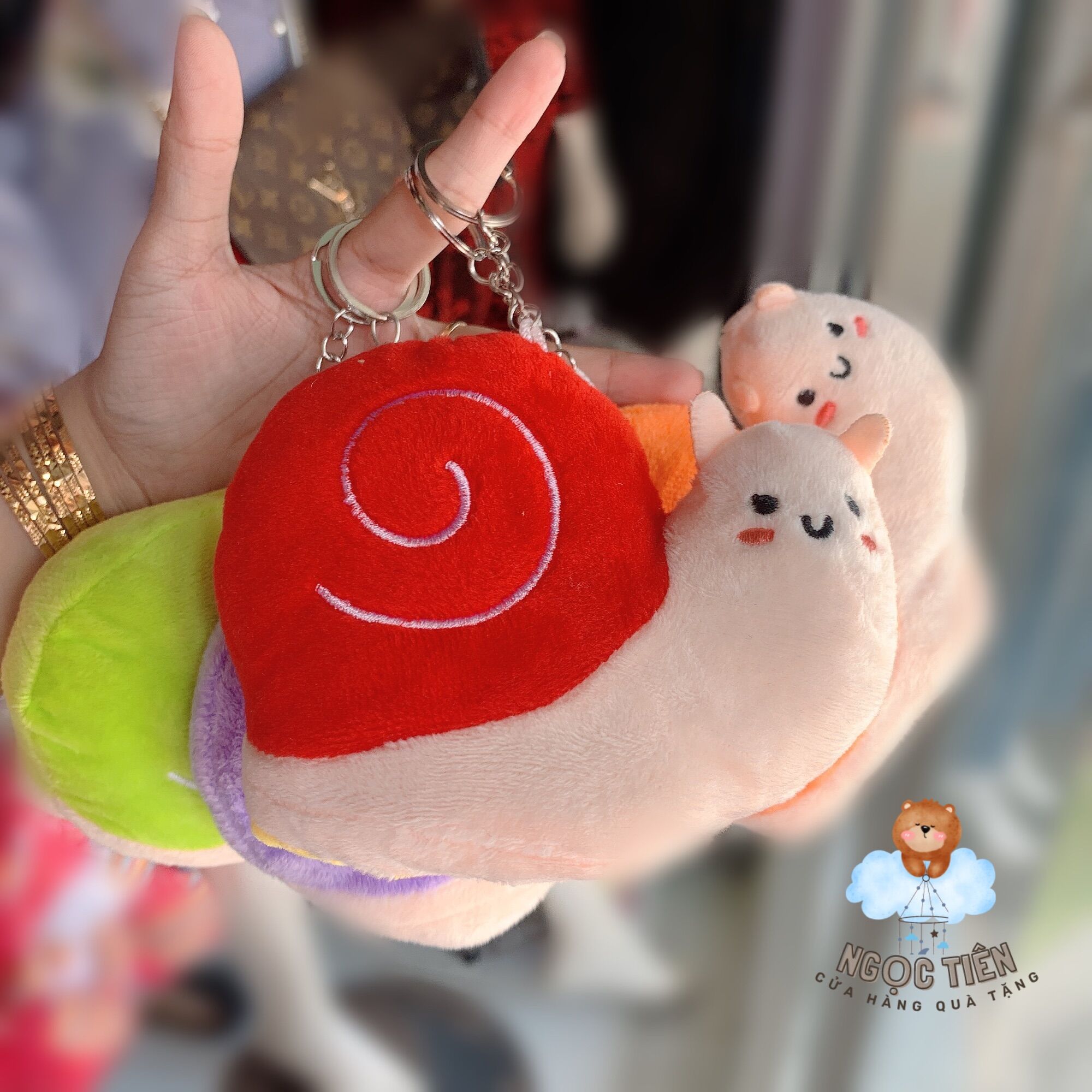 Móc khoá gấu bông miniso lộn 2 mặt