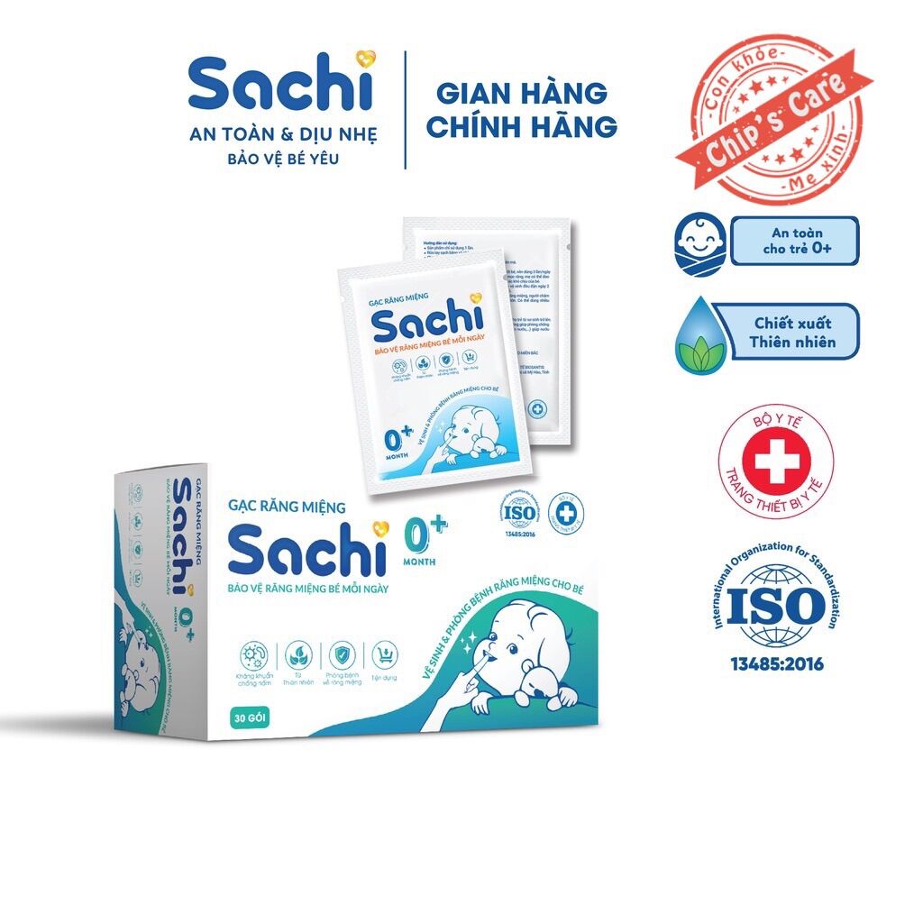 Sachi gạc rơ lưỡi - vệ sinh răng miệng cho bé từ 0m+