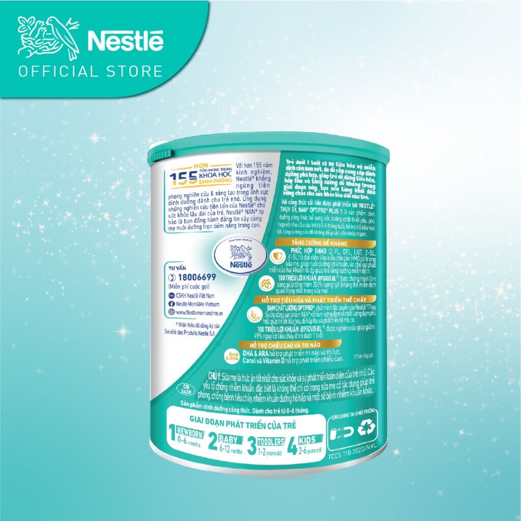 Sữa bột Nestle NAN OPTIPRO HMO 1 - Hộp 800g