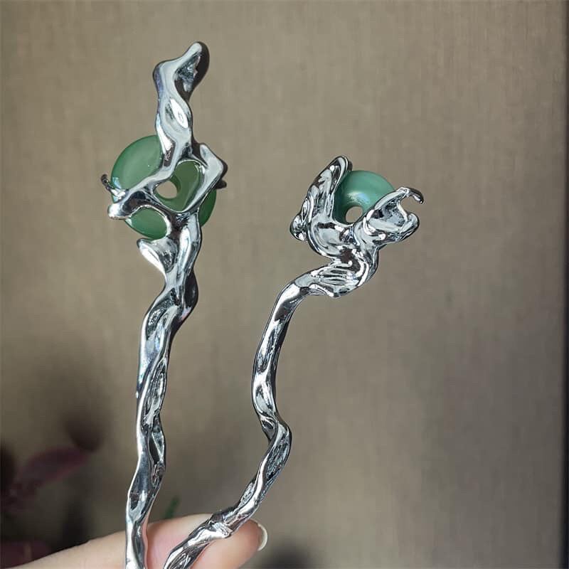 Trâm cài tóc cổ phong đính ngọc