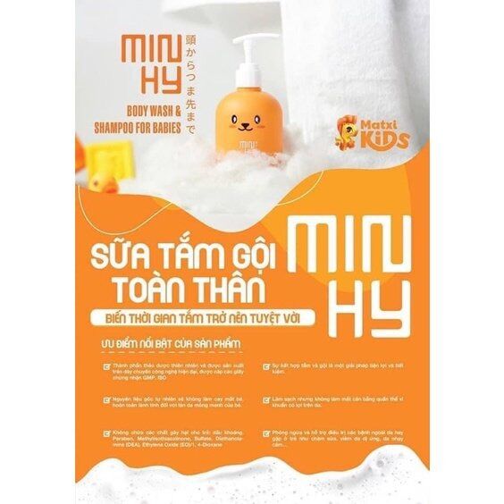 Sữa Tắm Gội Trẻ Em Minhy
