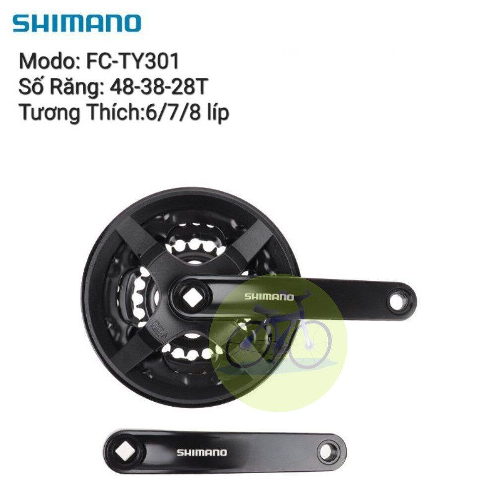 Đùi Dĩa Xe Đạp Thể Thao Nhôm Shimano FC-TY301 trước 3 tầng 42/48T