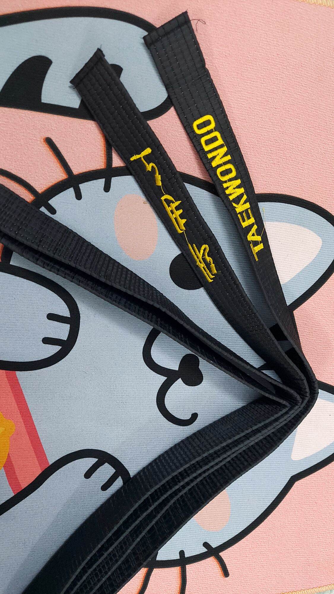 Black Belt Embroidered with Taekwondo
