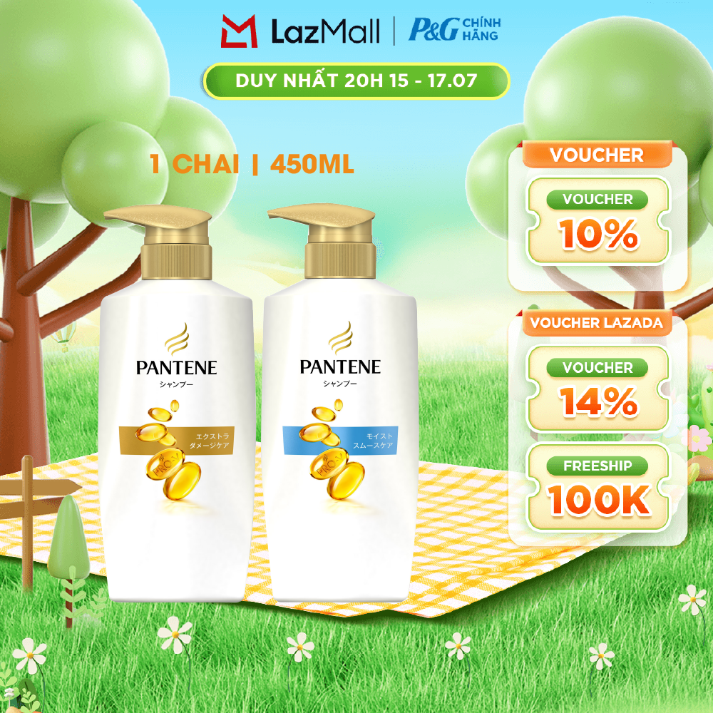 Dầu Gội PANTENE Pro-Vitamin Phục Hồi Hư Tổn/ Dưỡng Mềm Mượt Chai 450ML