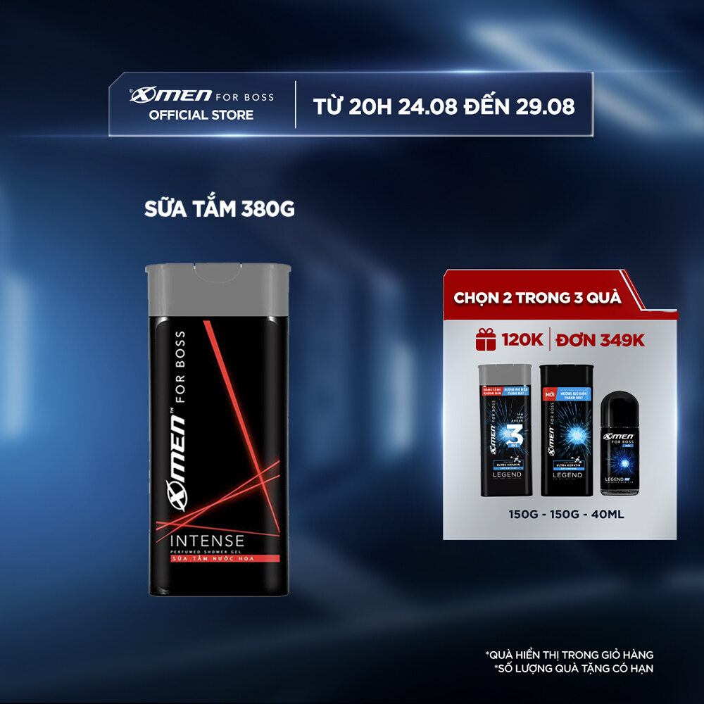Sữa tắm nước hoa X-Men For Boss Intense - Mùi hương trầm đầy nội lực 380g