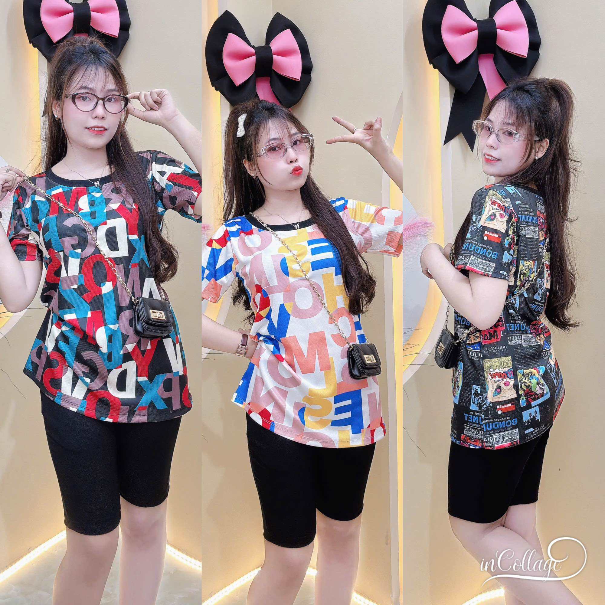 Sét Bộ Quần Ngố Áo Phông Phom Rộng Che Khuyết Điểm Bigsize Nữ 60-95kg Chất thun co giãn 4 chiều