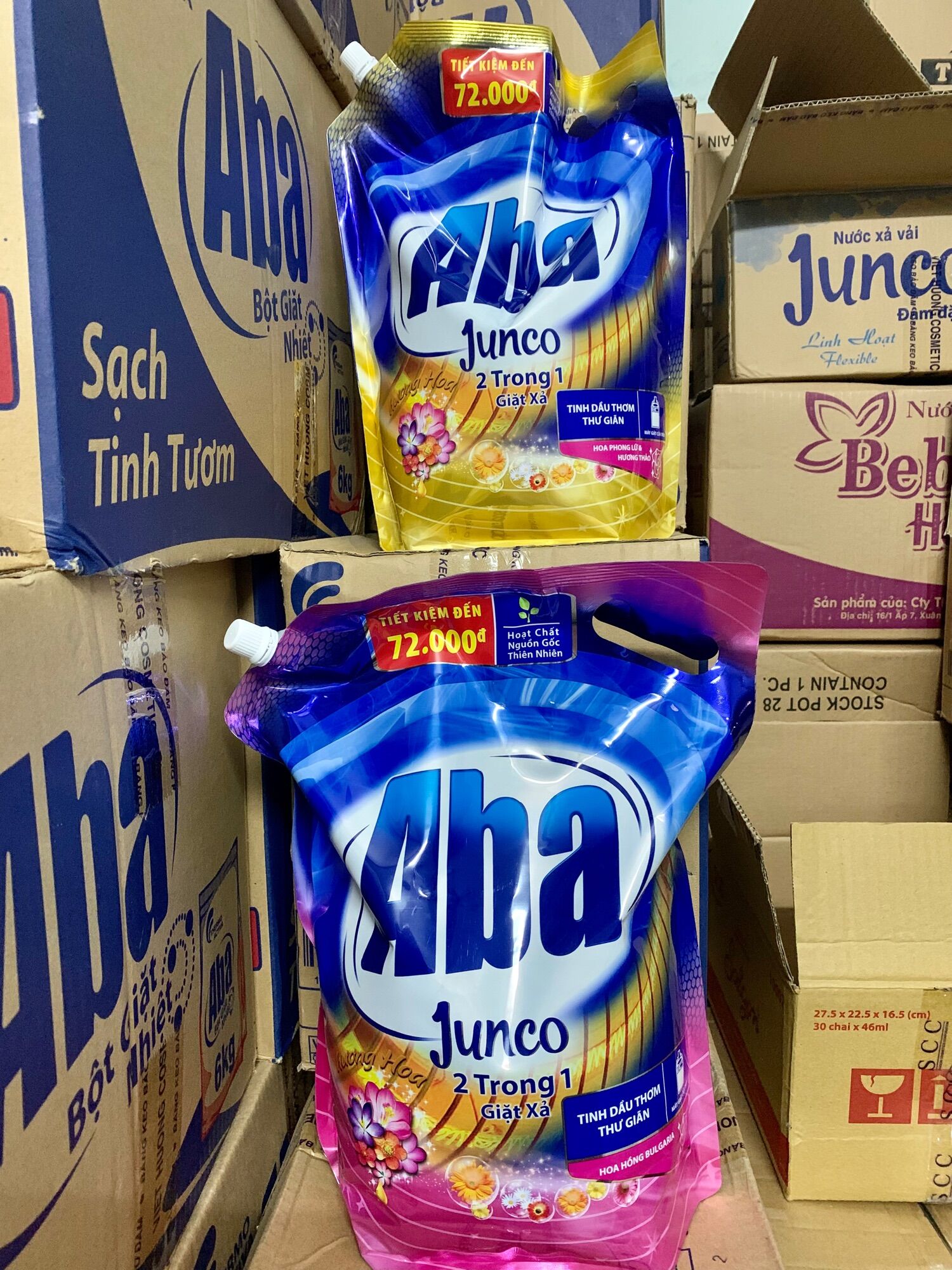 Nước giặt Aba túi 2in1 3,6kg hồng