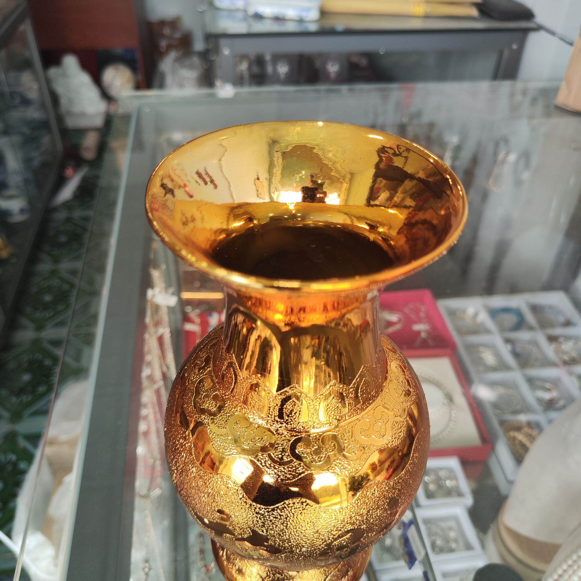 Bình Hoa Thờ Cúng Kim Sa Vàng Cao 18cm