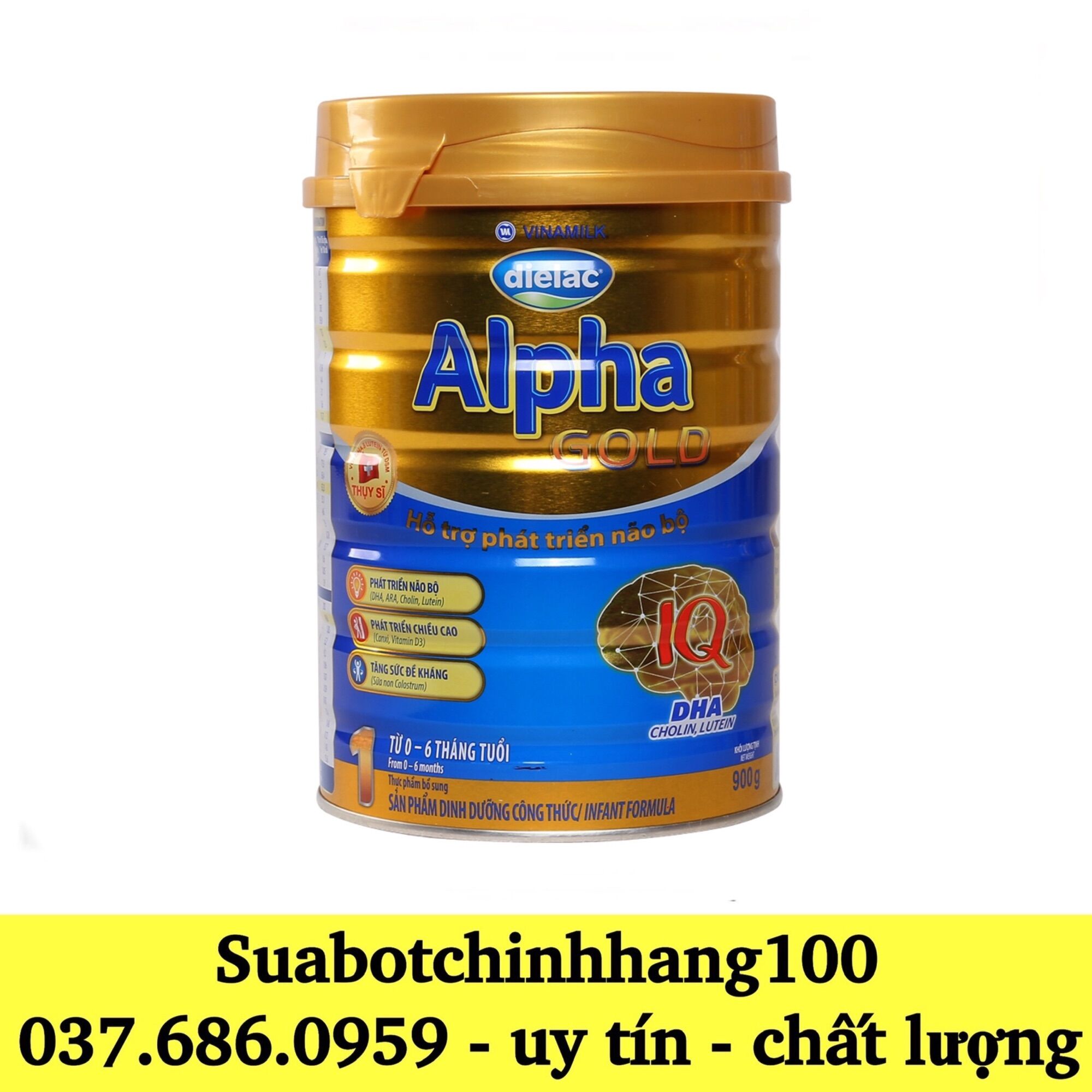 Sữa bột Alpha IQ gold số 1 800g - mẫu mới date mới