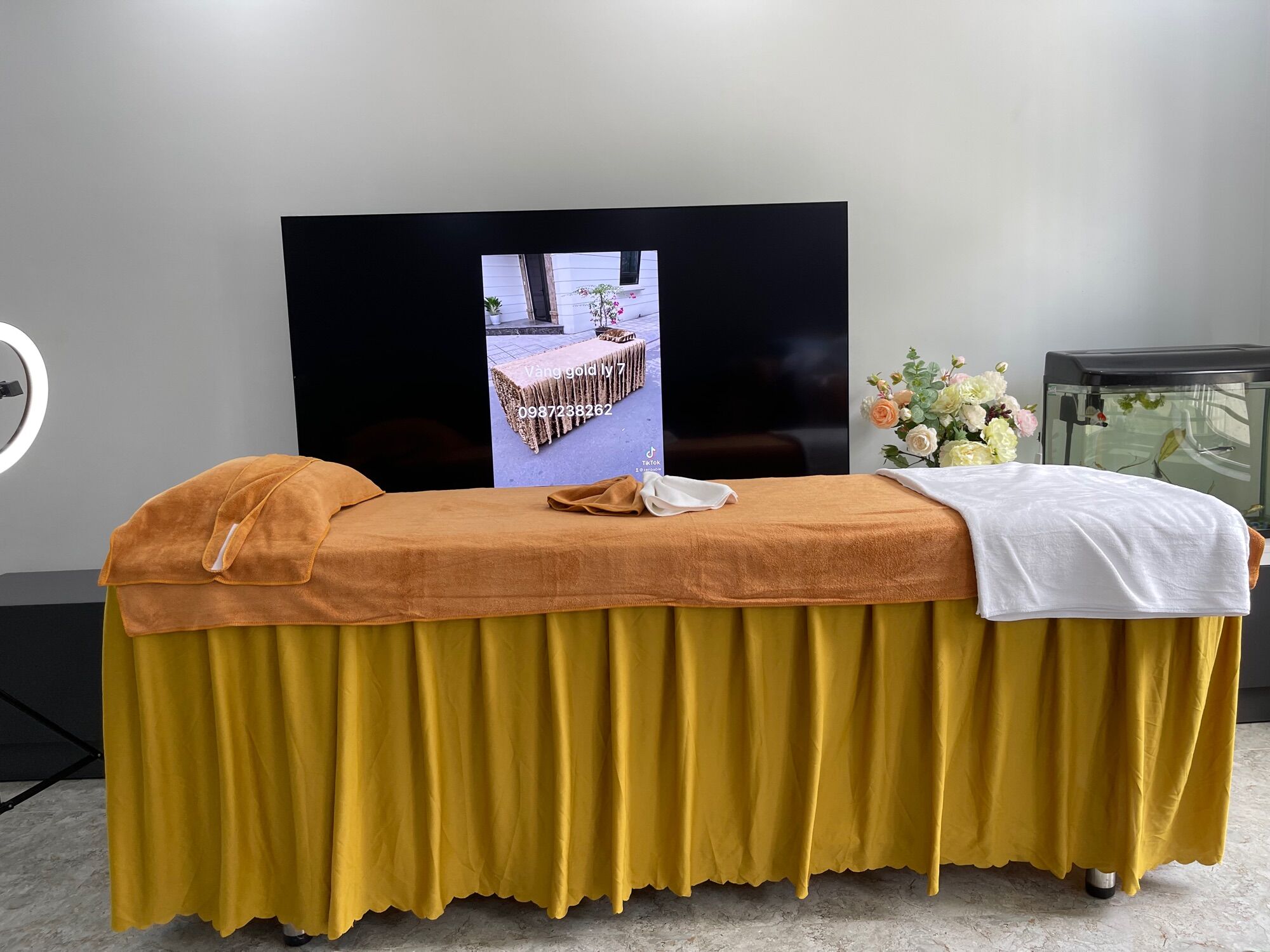 Ga giường spa chất kate may theo kích thước
