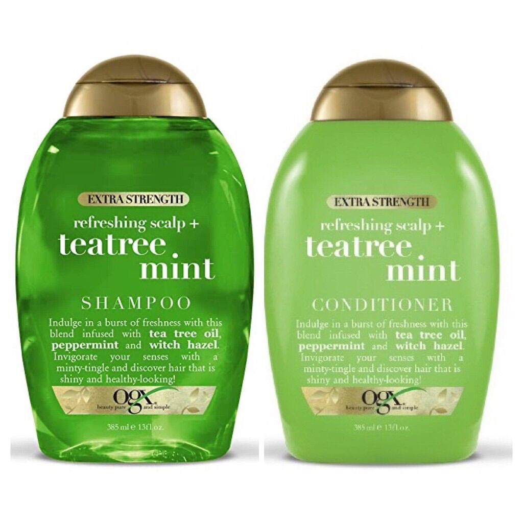 Dầu gội và dầu xả ogx extra strength refreshing scalp + tea tree mint của mỹ