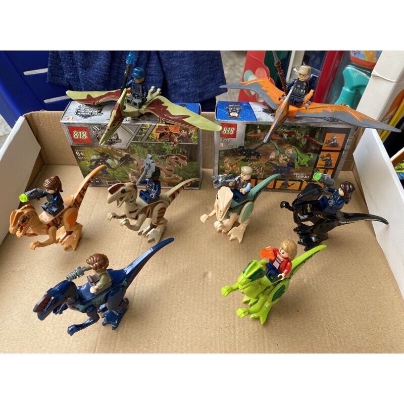 Đồ chơi bộ 8 hộp Lego lắp ráp khủng long 82113 lắp gép vui nhộn