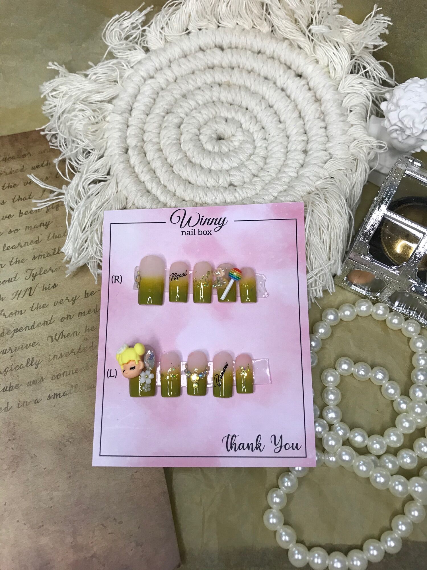 Nailbox móng up móng giả xanh lá mạ