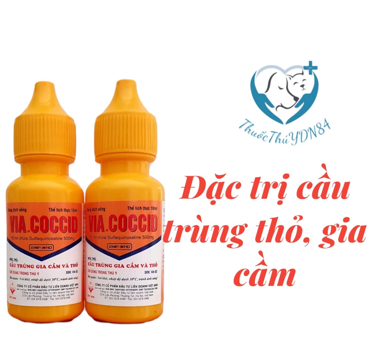 5 lọ Via coccid 10ml cầu trùng gà, thỏ