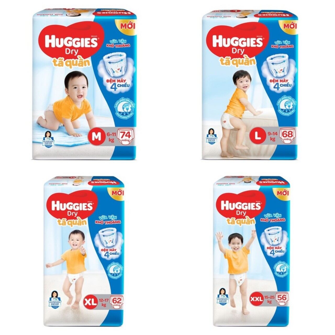 [Date 09/2023] Tã bỉm quần Huggies M 74 miếng, M74