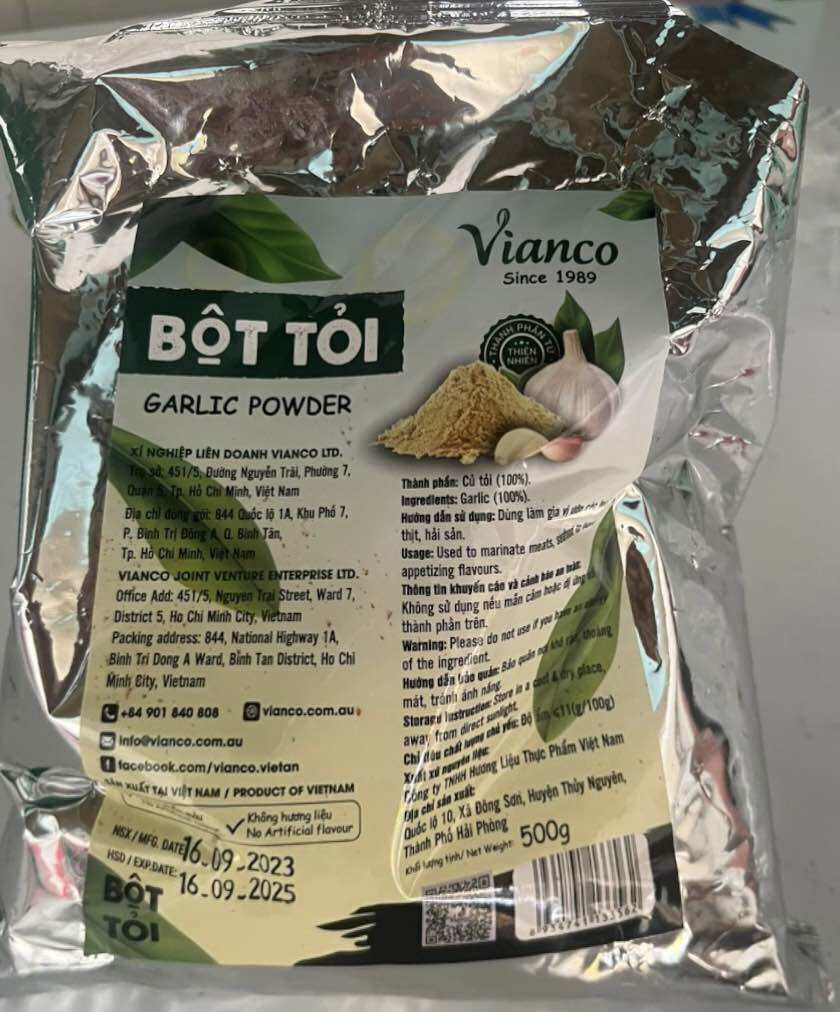 Túi 500g Bột Tỏi Hiệu Việt Ấn (VIANCO) | TỔNG KHO NGUYÊN LIỆU GIÁ SỈ