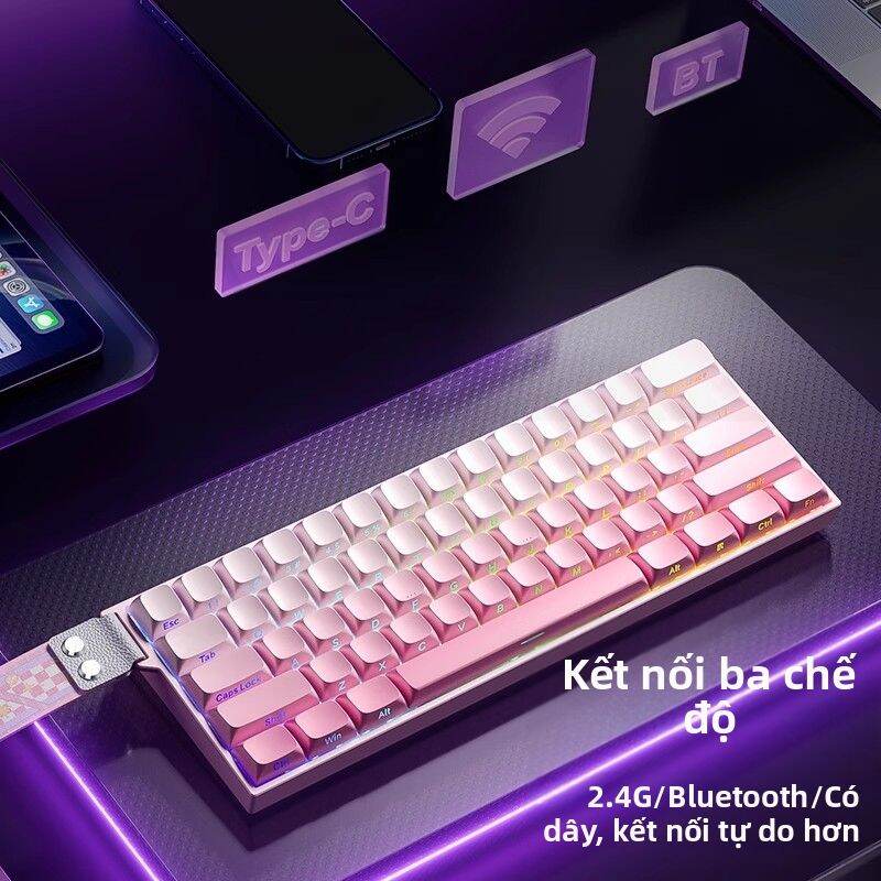 AULA | Bàn Phím Gaming Wolf Spider MINI60 Đa Chế Độ (Dây/Không Dây), Tối Ưu FPS, Thiết Kế Delta Thân Thiện, Bền Bỉ Cho Game Thủ